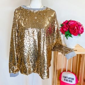 Gold Sequined Goodnight Macaroon Sweatshirt, NWT